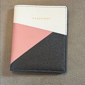 Love & Lore Stylish Pink and Black Passport Holder